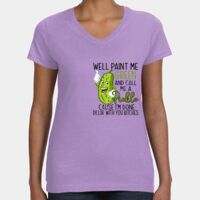 Women's V-Neck Fine Jersey Tee Thumbnail