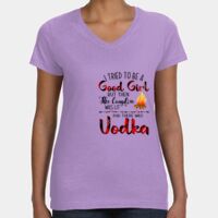 Women's V-Neck Fine Jersey Tee Thumbnail