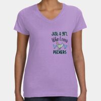 Women's V-Neck Fine Jersey Tee Thumbnail